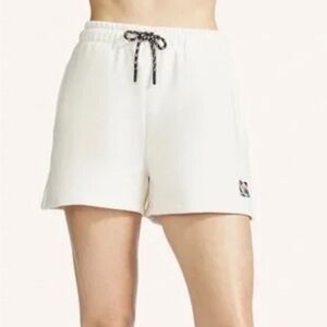 Peloton cream coloured fleece shorts size L